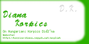 diana korpics business card